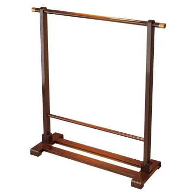 Solid Wood Walnut Clothing Rack with Hanging Shelves Load 350 Lbs Portable Closet Organizer with Wheels