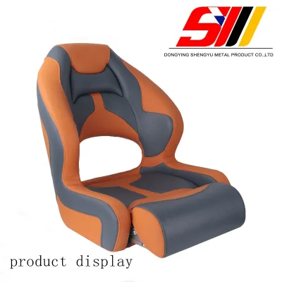 High Back Fold up Boat Seat Deluxe Marine Passenger Chair Waterproof Anti UV PU Leather for Yacht Speedboat Fishing Vessel