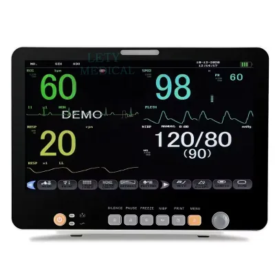 15.6 Inch 5-Lead Multi-Parameter Patient Cardiac Monitor Portable Vital Signs ICU Features Metal Material Electric Power CE