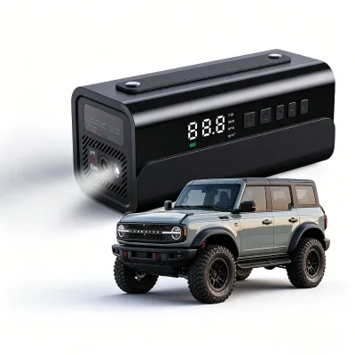 Rechargeable Car Air Pump100 psi Digital Tire Inflator Pump Auto-stop LED Light Power Bank Flash Warning Smart Pump Road Bike