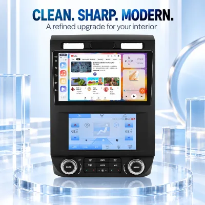 Radio DVD Player Screen For Ford F150 Android Wireless Wifi Mirrorlink Navigator Subwoofer Calling Rearview USB Split 9 Inch