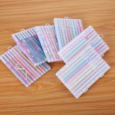 China Stationery Colorful Plastic Gel Pens Creative Learning Office Supplies Cute Cartoon Design Ten-Color Pen Set Non-Erasable