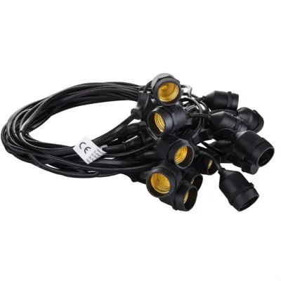 10m Heavy Duty Outdoor Light Cable E27 Commercial Grade Waterproof for DIY Party Garden Patio Holiday Festoon String