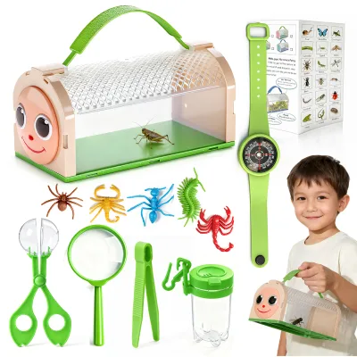 Nature Exploration Outdoor Adventure Portable Cartoon Insect Observation Box Insect Cage Insect House
