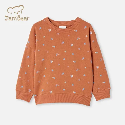 Organic Bamboo Sweatshirt Print Eco Friendly Kids Fleece Sweatshirt Sustainable Children Sweatshirts