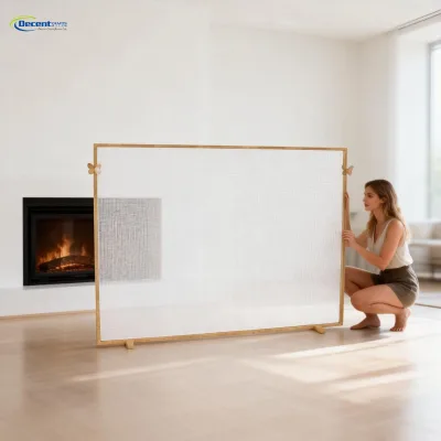 Easy to Install Decorative Pattern for Indoor Home Living Room Fireplace Protection Fireplace Screen