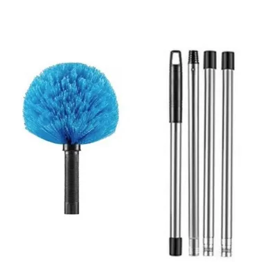 Ceiling Brush with Spherical Head for Cobweb Removal High Areas Dusting Tool Indoor Outdoor Gutter Fan Cleaning Round Dusters