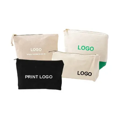 Hot Selling Simple Inexpensive National Style Travel Makeup Bag Large Capacity Money Cotton Canvas Pouch Zipper