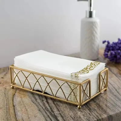 Factory Wholesale Gold Color Cocktail Beverage Party Plates Cups Printed Decorative Virgin Wood Pulp Paper Dinner Napkin