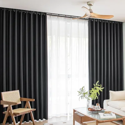 Modern 100% Linen Blackout Curtains Soft Velvet Curtain for the Living Room or Bedroom