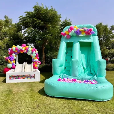 Outdoor Playground Equipment Toddler Commercial Soft Play Ball Pit Inflatable Mint Water Slide for Kids
