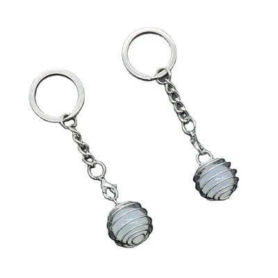 DIY Fair Ball Jewelry White Agate Lantern Keychain Removable Handbag Pendant