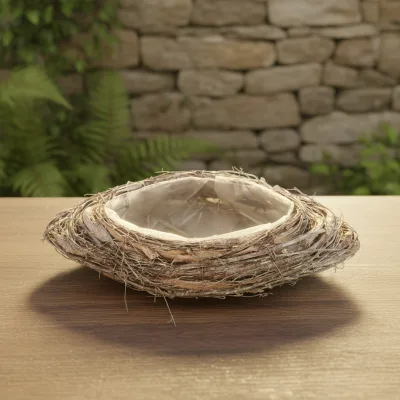 Eco-friendly Rattan Flowerpot Manual Outdoor Garden Planting Planter Hanging Baskets for Sale