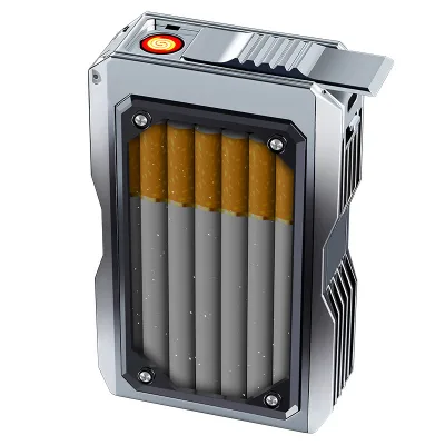 Creative Transparent Cigarette Case Lighter High- Mecha Gradient Tungsten Filament Igniter Modern Minimalist