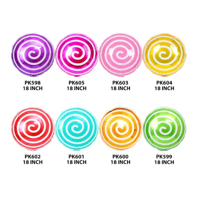 Wholesale Christmas Easter Party Decoration Sweet Candy Stripe Foil Balloons with Glossy Printing