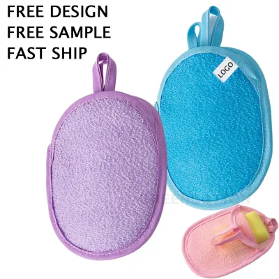 Custom Logo Elastic Soap Net Brush Bag Exfoliating Body Shower Scrubbing Bulk Packaging Polyester Material