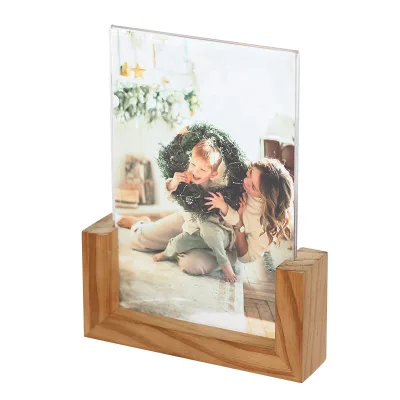 New Arrival U Shape Wood Base with Acrylic Photo Frames 4X6 Inch Picture Frame