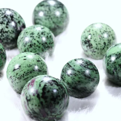 China Supplier Nature Crystal Ruby in Zoisite Green Pink Gemstone Polished Spheres for Sale