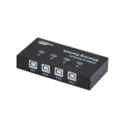 FJ-4UM Fjgear 4 Port Usb2.0 Sharinf Switch 4 in 1 Out 4 Computers Share a Printer With Metal case