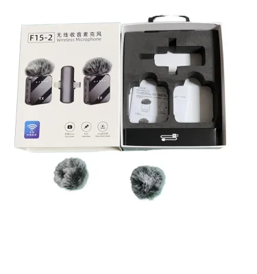 Wireless Condenser Lavalier Microphone with Noise Cancelling for Mobile Phone Vlogging Interview & Broadcasting (Metal)