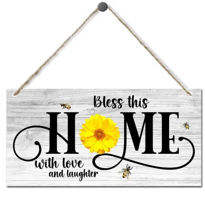 Custom White Blessing Hanging Wooden Welcome Sign for Home Decor Welcome Door Wood Sign Custom