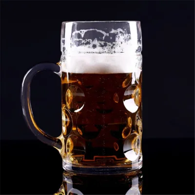 2023 Free Sample 1 Liter Glass Beer Mug Heavy Large 1 Litre Beer Glass Mug for Sale