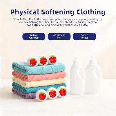 Wool Felt Dryer Balls Organic Reusable Fabric Softener Alternative Laundry Handmade Fair Trade Hypoallergenic Eco-Friendly