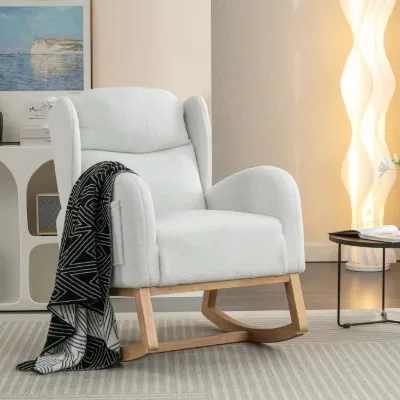 Modern Luxury High Back Rocking Armchair for Home or Outdoor Use for Living Room or Apartment