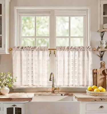Half Curtain Lightweight All-season Fabric Living Room Curtains Suitable for Family Café Bedroom Window Decoration