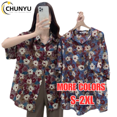 Summer Women's Floral Short Sleeve c Women Blouse Loose Tops