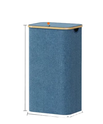 Collapsible Organizer Shelf Durable Rope Bathroom Laundry Clothes Hamper Washing Woven Cotton Boxes Round Bamboo Laundry Basket