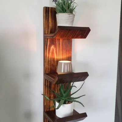 Wood Wall Shelves for Bathroom  Wall Mounted Wooden Display Shelf Farmhouse Bathroom