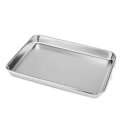 304 Food Grade Serving Tray Rectangle Baking Tray Stainless Steel Roaster Trays