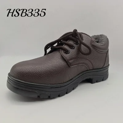 LXG,steel Toe Insert Keep Warm Wool Lining Brown Safety Shoes Anti-puncture Rubber Outsole with Stitching Work Boots HSB335