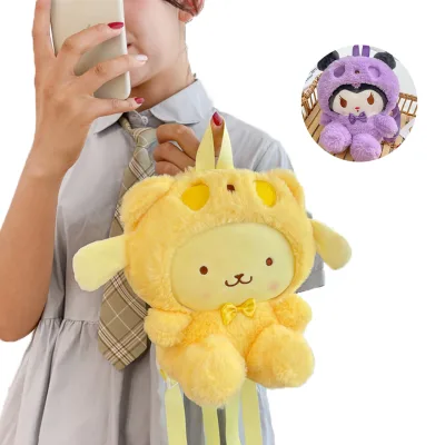 Factory High Quality Custom Kuromi Plush Doll Soft Fluffy Melody Plush Plush Backpack Shoulder Bag