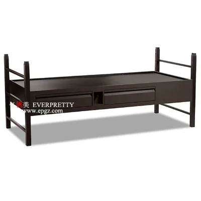 High Quality School Furniture Dormitory Furniture Used Wooden Material Single Bed with Sliding Storage Drawer