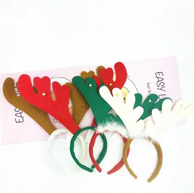New Arrival Christmas Kids Adults Headbands for Christmas Women Reindeer Antler Santa Hat Headband Hats
