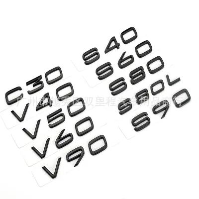 Car Emblems Rear Trunk Chrome Letters for Volvo Rear Trunk Letters Emblem Sticker Figure Badge Decal
