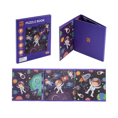 Magnetic 3D Puzzle Sticker Book Educational DIY Toy for Kids Comic Book Holder Made of Paper and PC Material