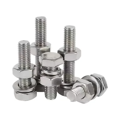 SS304 SS316 Stainless Steel Hex Bolt with Nut and Washer DIN931 DIN933 High Tensile Hexagon Head Screw Set - JiuJin Brand
