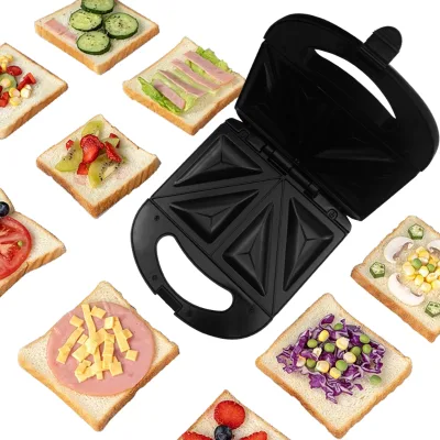 Hot Sale Small Stainless Steel Electric Panini Press Grill Sandwich Pancake & Belgium Waffle Maker for Home & Hotel Use US Plug