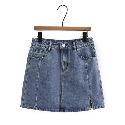 Plus-size Denim Skirt Slimming Fashion Skirt Split A-line Skirt
