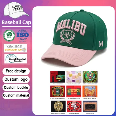 Wholesale New Design Sporty 5-Panel Baseball Caps Hip Hop Curved Brim Adjustable Metal Buckle Unisex Cotton Canvas