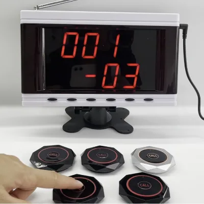 5 Buttons and 1 Display Receiver China Restaurant Wireless Guest Call System Supplier