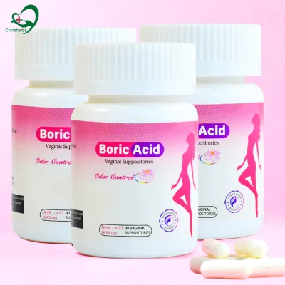 Chinaherbs Feminine Hygiene Vegan Boric Acid Vaginal Suppositories Capsules Clinically Studied 30 Count 600mg Each pH Balance