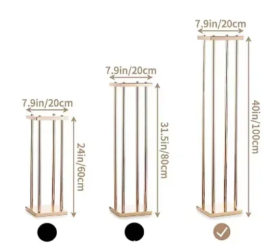Gold Flower Stand Wedding Table Decoration Rectangular Flowers Decorations Stand Wedding Metal Flower Stands