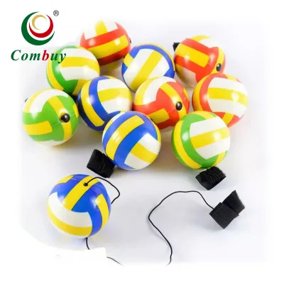 COMBUY Sport Toys Kids Play 24PCS Small Pu Stress Ball with Rope EN71 Certified Ages 5-13