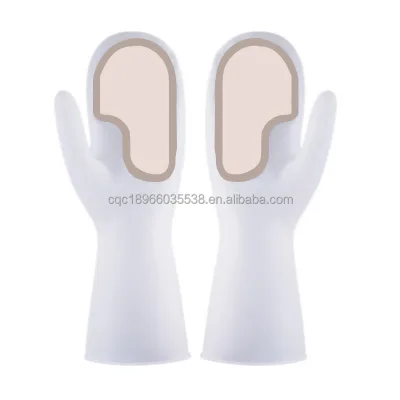 Hot sale PVC Gloves Kitchen Cleaning Products Dishwashing Gloves Soft Scrubber Rubber Dish Washing Tools