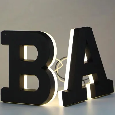 Wholesale Custom Gold Plated Stainless Steel Acrylic LED Logo Wall Mounted Sign Illuminated Letter Sign