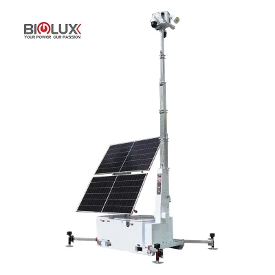 Multi-Functional Compact Solar Video Surveillance Tower Camera Unit with MPPT Controller for Parking Lots